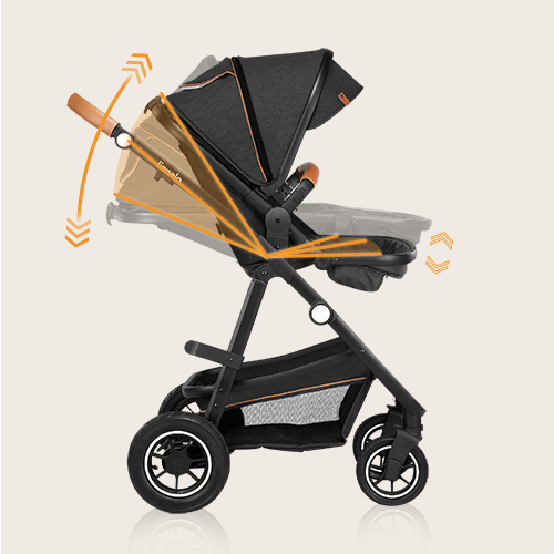 lionelo Amber 2 w 1 Black Silver — Wózek wielofunkcyjny